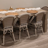 PURPLE LEAF Patio French Bistro Dining Chairs Set of 2, White Finish, Brown