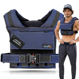 Weighted Vest 60lb Navy Blue Removable Iron Weights for Men and Women Workout for Calisthenics and Fitness Sport Training