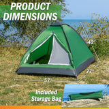 2-Person Camping Tent - Shelter with Rain Fly and Carrying Bag - Lightweight Outdoor Tent for Backpacking, Hiking, and Beach by Wakeman (Green)