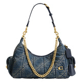 Coach Soft Quilted Loved Denim Pocket Juliet Bag 30