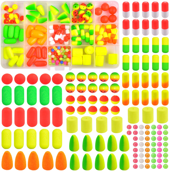 Rigs Floats Beads Kit, Foam Snell Floats Fishing Rig Floats for Surf Fishing FUSIGO