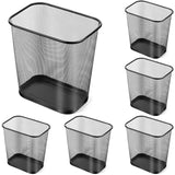 Nuanchu 6 Pcs Black Mesh Trash Cans Bulk, 4 Gallon Metal Wastebaskets