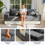 MAXYOYO Sofa Bed, 80-Inch Oversized Boneless Loveseat, 2 Cup Holders
