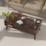Modern Lift Top Coffee Table with Hidden Storage - Living Room Furniture, Tea Table with Lift Top, Floor Table for Sitting On The Floor, Wood Coffee Table Center Table