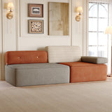 79.9" Modular Sectional Sofa, 3 Seat Couch with Deep Seat Beige/Brown