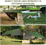 Camping Hammock with Rain Fly Tarp and Mosquito Net Portable Single Double Hammock Tent | Green FIRINER