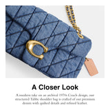 Coach Women's Quilted Denim Tabby Shoulder Bag 26, Indigo