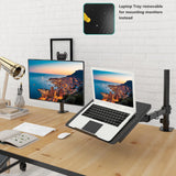 Laptop Tray Desk Mount for 1 Laptop Notebook up to 17 inch, Fully Adjustable, 22 lbs Capacity WALI