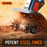 Cordless Tiller for Gardening 360 RPM Rototiller TH4000 Cultivator TaskStar Electric Garden Tiller Battery Powered Total 4000mAh