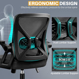 FelixKing Office Chair - Ergonomic Desk Chair Breathable Mesh Task with Wheels and Lumbar Support Home Desk Office Chairs with Flip up Armrest Rolling Swivel for Home Computer Black Pack of 10