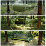 Night Cat Flat Lay Hammock Tent with Mosquito Net Waterproof Rainfly for 1 Person Backpacking Hiking Camping Lightweight 330LBS 87x28x19in