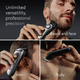 Braun All-in-One Men's Shaving Kit Series 7 7440, 12-in-1 Beard, Face, Nose, Ear Trimmer, Hair Clippers, Body Groomer and Manscaping + Travel Case + Charging Stand