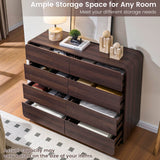 Standifurno Modern 8 Drawer Dresser, 47- Inch Wood Chest of Drawers with Large Storage, Walnut Dresser Closet for Bedroom, Living Room, Nursery.