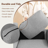 Busaurus 3 Seater Sofa Couch with Deep Seats, 89" Mid Century Modern Upholstered Sofa with Armrests, Comfy Couches for Living Room, Bedroom, Apartment and Office, Linen Light Grey