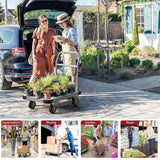 Heavy Duty Platform Truck Push Cart Dolly, Foldable Large Flatbed Cart with 6" Swivel Wheels