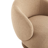 KISLOT Swivel Barrel Accent Chair, Boucle Fabric, Sand, 2-Pack