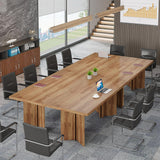 Tribesigns 10.5FT Conference Table, Large Rectangle Meeting Seminar Table for 10-12 Person