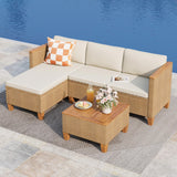 MIXPATIO 3-Piece Wicker Patio Chaise Lounge Set, Coffee Table, L-Shaped