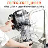 celiberry Cold Press Juicer Machines, 5.3” Large Feed Chute Slow Masticating Juicer for Whole Fruits & Vegetables, Easy Clean, Black
