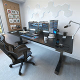 Standing Desk with Integrated Dual-Beam, Cable Management, 3 Memory Height Adjustable Computer Desk for Home Office Workstation