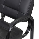 SUPER DEAL Office Guest Chair Bonded Leather Executive Side Chair Reception Chair W/Solid Metal Frame Home Office Furniture Set of 3