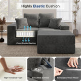 Cloud Modular Sectional Sofa, Comfy Boneless Couch for Living Room, Modern L-Shaped Couch with Reversible Chaise, Customizable Sleeper Sofa Bed with Non Slip, No Assembly & Deep Seat, Dark Grey