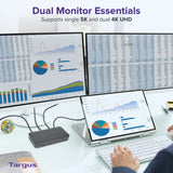 Targus USB C Docking Station Universal DV4K, USB C Laptop Docking Station Dual Monitor 2 HDMI, 65W Power Delivery