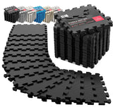 Gym Flooring Set - Interlocking EVA Soft Foam Floor Mat, 18 Pieces Puzzle Rubber Tiles Protective Ground Surface Protection, Play Workout Exercise Mats Underlay Matting Sports Pool Home Fitness Garage BeMaxx