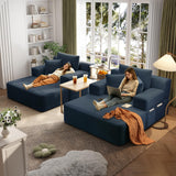 RENDGO 97 Inch Double Chaise Lounge Chair Indoor, Blue