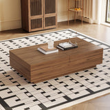 47.2–81.8" Mid Century Modern Square Coffee Table, Walnut