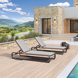 PURPLE LEAF 1 Piece Patio Chaise Lounge Luxury Heavy-Duty Coffee