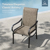 MFSTUDIO Patio Dining Chairs Set of 6, Brown Textilene Mesh Fabric