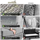 ovios 7-Piece Patio Furniture Set, Outdoor Wicker Sofa with Swivel Chairs Coffee Table