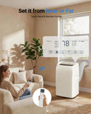 EnerGlow 14000BTU Portable Air Conditioner, 4-in-1 Cools 750 Sq.Ft, Quiet AC Unit with Fan & Dehumidifier, LED Display, Remote, Auto Swing, 24H Timer, Window Kit, for Bedroom/Office/Dorms/Apartment