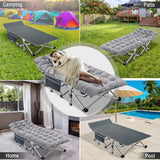 ABORON Camping Cot for Adults, Folding Sleeping Cot with Mattress, 500 lb Capacity Heavy Duty Outdoor Folding Sleeping Bed, Portable Cot Bed for Camping, Indoor Guest Use, Home & Travel