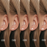 JINEAR 5 Pairs Pearl Earrings Set, Silver Pearl Stud Earrings for Women Dainty Small Multiple Piercing Wedding Earrings