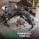 SIAGO 63x55 Inch L-Shaped Standing Desk with Charging Station Corner Desk