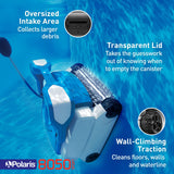 Polaris 8050 Sport Robotic Pool Cleaner, Automatic Vacuum for InGround Pools up to 40ft, Wall Climbing Vac w/Strong Suction & Easy Access Transparent Lid