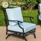 MIXPATIO 5-Piece Metal Patio Conversation Set, 28-Inch Fire Pit Table, Blue
