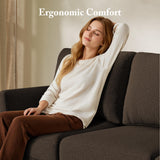Busaurus 3 Seater Sofa Couch with Deep Seats, 89" Mid Century Modern Upholstered Sofa with Armrests, Comfy Couches for Living Room, Bedroom and Office, Linen Fabric Apartment Couch (Linen Brown)