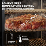 Digital Electric Smoker with Cover, LED Display Build in Meat Probe Large Capacity BBQ Smokers, 4 Racks Smoke More with 633 sq in Cooking Area