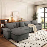 PHI VILLA Oversized Sectional Sofa L Shaped 5-Seat Modular Cloud Couch