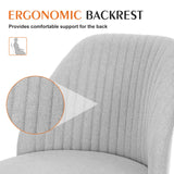 Sweetcrispy Armless Vanity Chair, Cute Comfy Home Office Desk Chair with Wheels