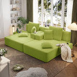 RENDGO 97 Inch Double Chaise Lounge Chair, Light Green