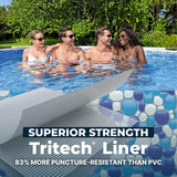 Bestway Steel Pro MAX 15' x 42" Above Ground Pool, Round Metal Frame Outdoor Swimming Pool Set with Filter Pump, Ladder, and Cover, Gray