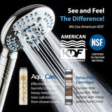 AquaCare High Pressure 6-way Dual Shower Head Combo with Built-in Filter & Power Wash - Clean Tub, Tile & Pets. Remove Chlorine, Lead & Toxins from Water to Protect Skin, Hair, & Nails. Chrome Finish
