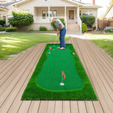 Golf Putting Green, Professional Large Golf Putting Mat with Realistic Turf, Golf Game Practice Equipment for Indoor Outdoor Putting Practice (Green, 5x12 FT)