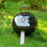 MFSTUDIO 18" Vertical Smoker and BBQ Grill, Pure Porcelain-Enameled Cooker, Heavy Duty Charcoal & Woods Outdoor Grill for Smoker, Black