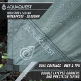 AquaQuest Safari Tarp – Lightweight Waterproof (5,000 mm) Seam-Taped Ripstop Rain Fly for Backpacking, Thru-Hiking & Hammock Camping – 20x13 Stealth Gray