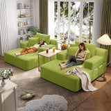 RENDGO 97 Inch Double Chaise Lounge Chair, Light Green